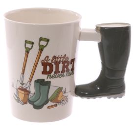 Garden Wellington Ceramic Shaped Handle Mug Garden Wellington Ceramic Shaped Handle Mug