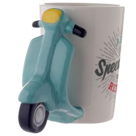 Speed King Scooter Ceramic Shaped Handle Mug Speed King Scooter Ceramic Shaped Handle Mug