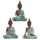 Thai Buddha, Brown, White & Turquoise Lotus
