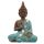 Thai Buddha, Brown, White & Turquoise Lotus