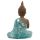 Thai Buddha, Brown, White & Turquoise Lotus