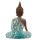 Thai Buddha, Brown, White & Turquoise Lotus