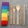 Somewhere Rainbow Stripes 100% Natural Bamboo Cutlery 6 Piece Set