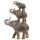 Wooden Effect Stacked Elephant Figurine