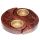 Carved Sheesham Wood Round Yin Yang Tea Light Holder (Item price is for both halves)