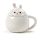 Rabbit Peeping Lid Ceramic Lidded Animal Mug
