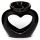 Eden Black Ceramic Heart Shaped Double Dish Oil & Wax Burner