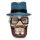 Skull Wearing Glasses & Trilby Hat Money Box