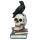 Crow Standing on Skull & Books Ornament