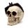 Gruesome Skull Head with Bat Decoration