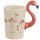 Flamingo Pinks with Flaming Decal Ceramic Shaped Handle Mug