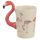Flamingo Pinks with Flaming Decal Ceramic Shaped Handle Mug