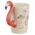 Flamingo Pinks with Flaming Decal Ceramic Shaped Handle Mug