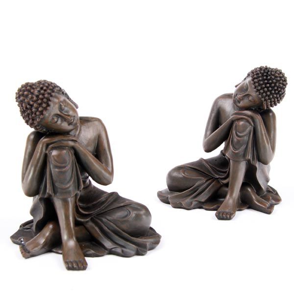 Wood Effect Thai Buddha, Head on Knee
