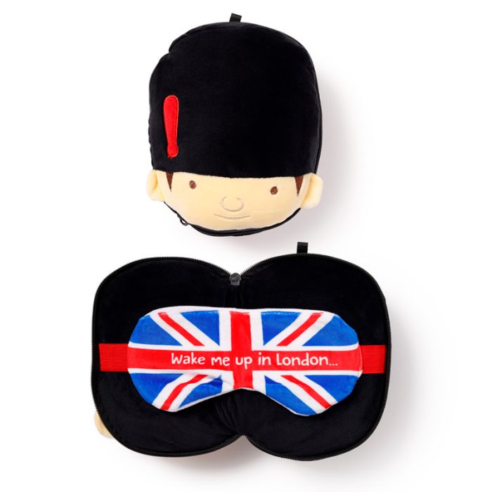 Relaxeazzz Guardsman Plush Travel Pillow & Eye Mask