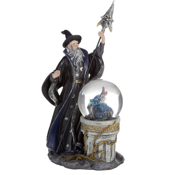 Spirit of the Sorcerer Ice Dragon Wizard Snow Globe