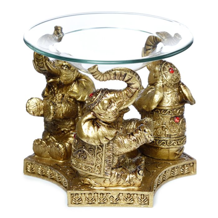 Lucky Elephant Gold Oil & Wax Burner