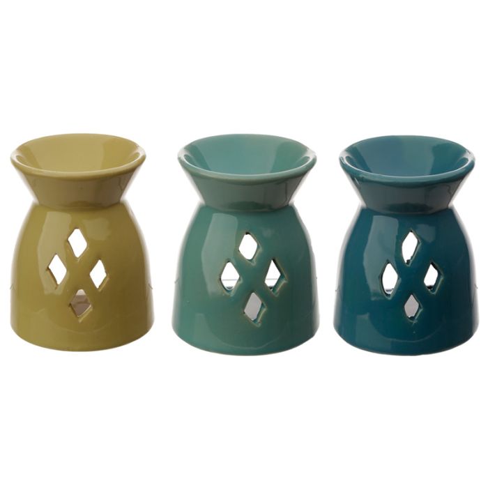 Eden Ceramic Oil Burner with Diamond Cut-outs