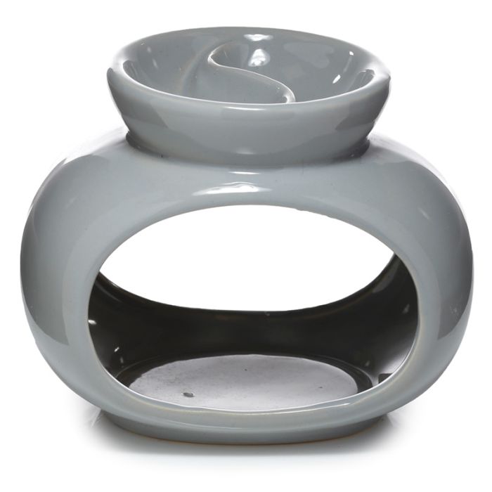 Eden Grey Ceramic Oval Double Dish Oil & Wax Burner