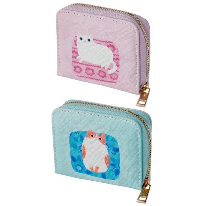 Angie Rozelaar Planet Cat Zip Around Small Wallet Purse
