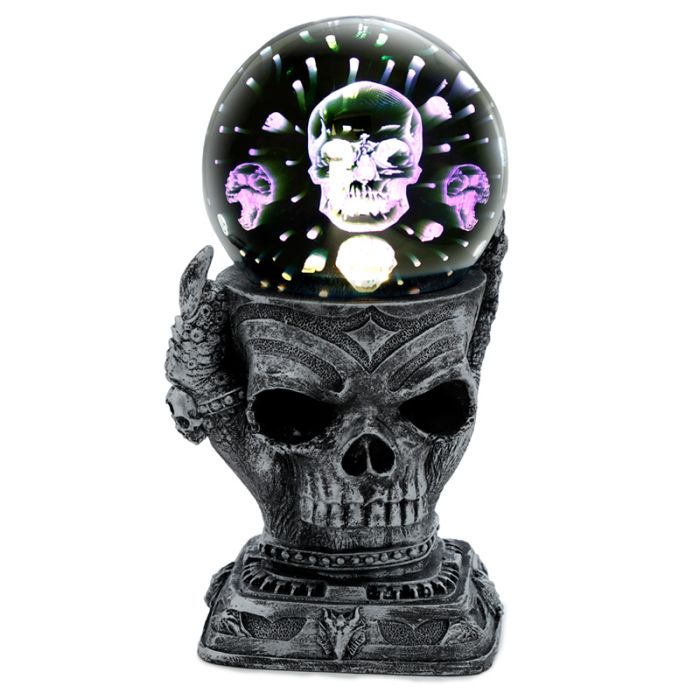 Silver Skull LED Metallic Orb