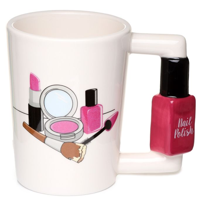 Nail Varnish Ceramic Shaped Handle Mug