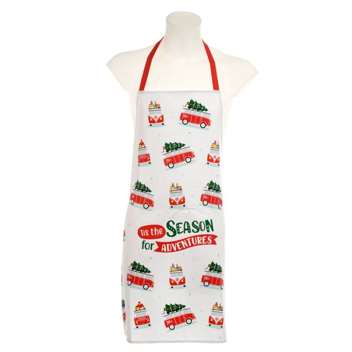 Cotton Apron Christmas Volkswagen VW T1 Camper Bus