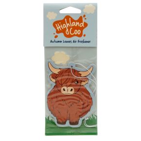 Autumn Leaves Highland Coo Cow Air Freshener Autumn Leaves Highland Coo Cow Air Freshener