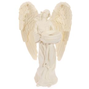 Standing Angel Figurine Tea Light Candle Holder 23cm Standing Angel Figurine Tea Light Candle Holder 23cm