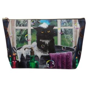 Lisa Parker Bath Time Cat Large PVC Toiletry Makeup Wash Bag Lisa Parker Bath Time Cat Large PVC Toiletry Makeup Wash Bag