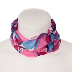 Pink Patterned Neck Warmer Tube Scarf Pink Patterned Neck Warmer Tube Scarf