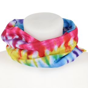 Rainbow Tie Dye Neck Warmer Tube Scarf Rainbow Tie Dye Neck Warmer Tube Scarf