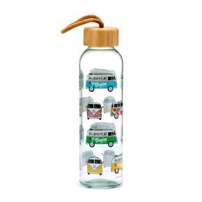 Volkswagen VW T1 Camper Bus Summer & Surf 500ml Glass Water Bottle Volkswagen VW T1 Camper Bus Summer & Surf 500ml Glass Water Bottle