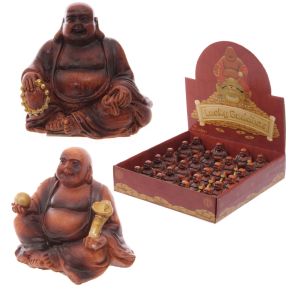 Mini Wood Effect Lucky Buddha Collectable Mini Wood Effect Lucky Buddha Collectable