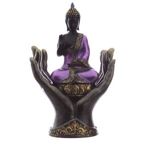 Purple & Black Thai Buddha in Hands Purple & Black Thai Buddha in Hands