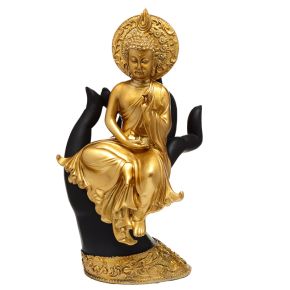 Gold Thai Buddha Sitting in a Hand Gold Thai Buddha Sitting in a Hand