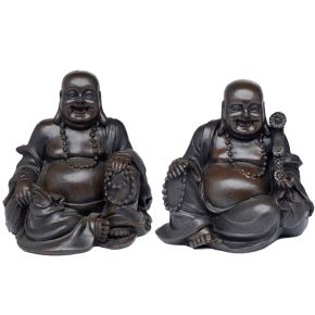 Peace of the East Brushed Wood Effect Lucky Buddha Peace of the East Brushed Wood Effect Lucky Buddha