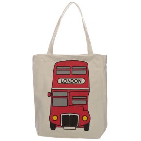 London Icons Red Routemaster Bus Reusable Zip Up Cotton Bag London Icons Red Routemaster Bus Reusable Zip Up Cotton Bag
