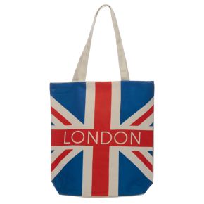 London Union Jack Flag Reusable Zip Up Cotton Bag London Union Jack Flag Reusable Zip Up Cotton Bag