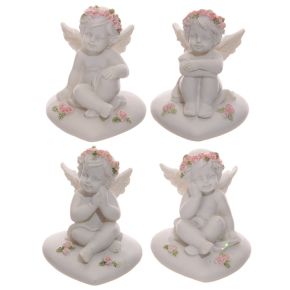 Cherubs With Pink Roses Sitting on a Heart Cherubs With Pink Roses Sitting on a Heart