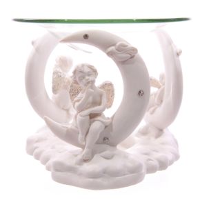 White Cherub & Crescent Moon Oil & Wax Burner White Cherub & Crescent Moon Oil & Wax Burner