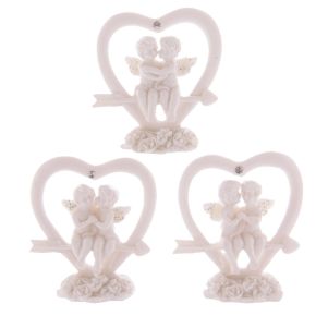 Lovers Glitter Cherubs Sitting in Cupids Arrow Heart Lovers Glitter Cherubs Sitting in Cupids Arrow Heart