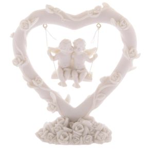 Swinging Rose Heart Love Cherubs Swinging Rose Heart Love Cherubs