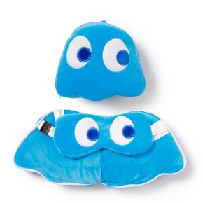 Relaxeazzz Pac-Man Blue Ghost Shaped Travel Pillow & Eye Mask Relaxeazzz Pac-Man Blue Ghost Shaped Travel Pillow & Eye Mask