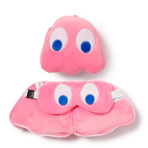 Relaxeazzz Pac-Man Pink Ghost Shaped Travel Pillow & Eye Mask Relaxeazzz Pac-Man Pink Ghost Shaped Travel Pillow & Eye Mask