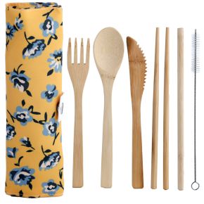 Peony Pick of the Bunch 100% Natural Bamboo Cutlery 6 Piece Set Peony Pick of the Bunch 100% Natural Bamboo Cutlery 6 Piece Set