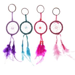 Bright Mini Feather Dreamcatcher Keyring Bright Mini Feather Dreamcatcher Keyring