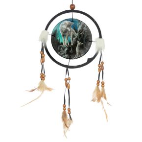 Lisa Parker Guidance Wolf Design Dreamcatcher 16cm Lisa Parker Guidance Wolf Design Dreamcatcher 16cm