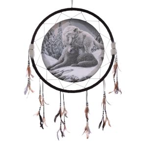 Lisa Parker Snow Kisses Wolf Dreamcatcher 60cm Lisa Parker Snow Kisses Wolf Dreamcatcher 60cm