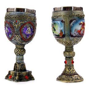 Decorative Celtic Painted Effect Dragon Goblet Decorative Celtic Painted Effect Dragon Goblet